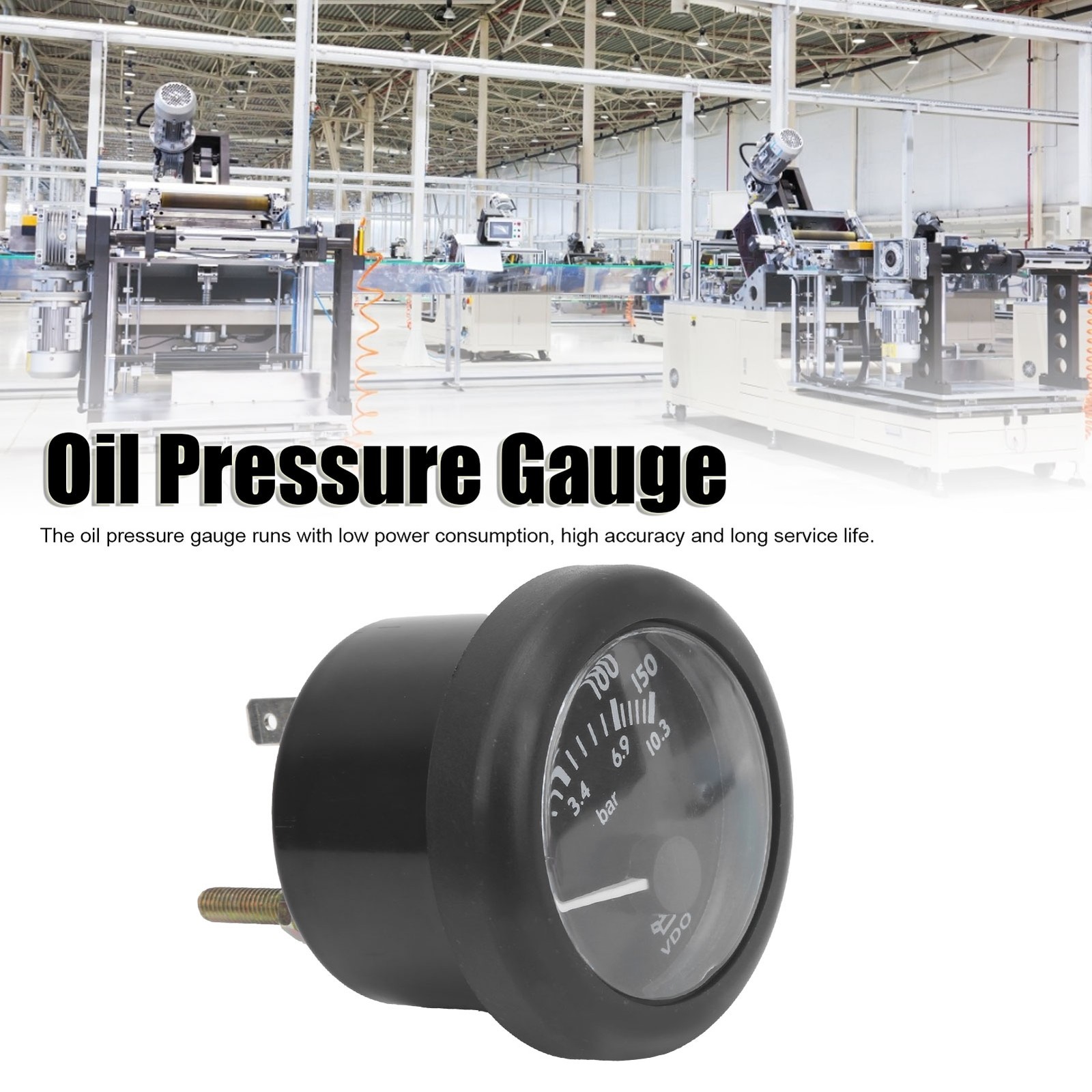 Oil Pressure Gauge Diesel Engine Oil Generator Part Pointer Measuring Meter 52mm