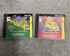 Magic School Bus Human Body And Rainforest Microsoft PC CD ROM Games Set Of 2
