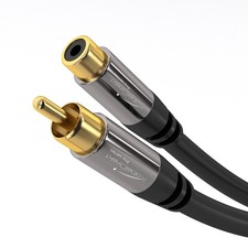 KabelDirekt RCA Extension Cable 6ft Break-Resistant Lead 6 Feet, Black