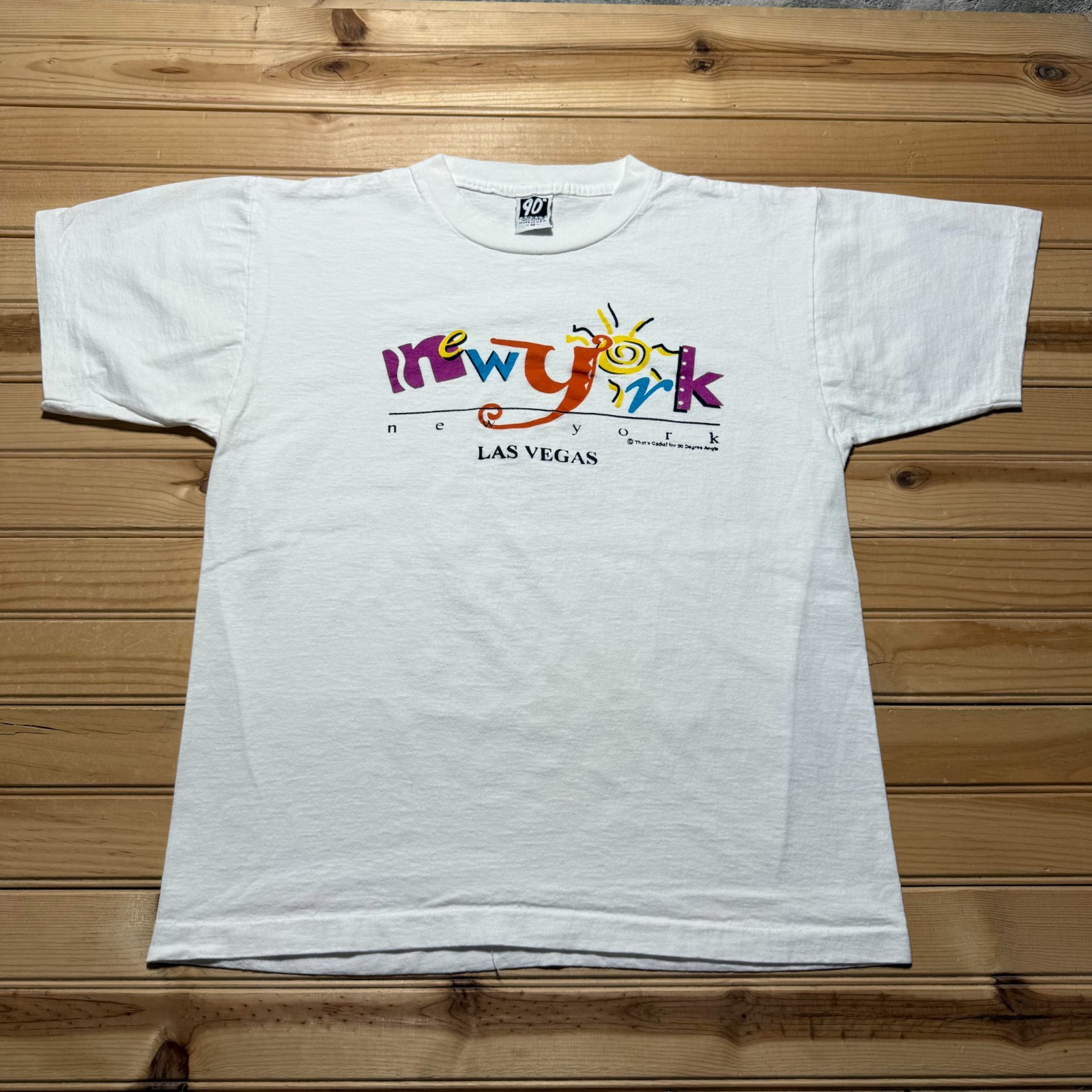 Vintage 90s New York Las Vegas Single Stitch Souvenir T-Shirt USA Made - Medium
