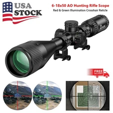 6-18x50AO Hunting Rifle Scope RG-Illuminated Crosshair Mil-Dot Retcle+20mm Mount