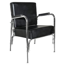 PureSana Chromium Professional Reclining Vinyl Shampoo Chair, Black Open Box