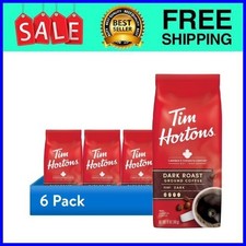 (6 pack) Tim Hortons Dark Roast Ground Coffee, 100% Arabica, 12 oz Bag 9.76 per pound