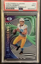 2020 Panini Illusions - Astounding Justin Herbert #A3 Emerald (RC), PSA 9