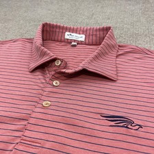 Peter Millar Polo Shirt Mens 2XL Pink Stripe Summer Comfort Golf Stretch Top