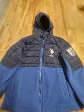 U.S. Polo Assn. Boys' Puffer Black And Blue Jacket, Size 7
