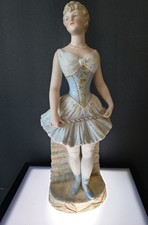 ANTIQUE GERMAN VICTORIAN HEUBACH LADY BALLERINA DANCER DOLL BISQUE FIGURINE