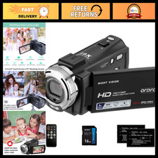 1080P Night Vision Camcorder with 16GB Card  2 Batteries - HD Video Recorder