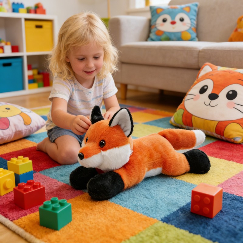12'' Realistic Fox Plush Toy Super Soft Stuffed Animal Interactive