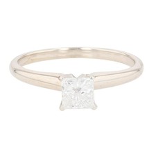 .49ct Princess Cut Diamond Solitaire Engagement Ring 14k White Gold Size 5.5