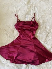 Windsor Maroon Burgundy Red Spaghetti StrapSkater Dress Size Small