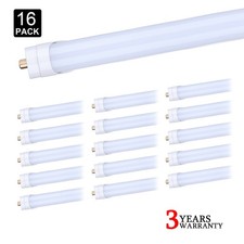 16 Pack T8 8FT FA8 Single Pin Led Tube Light Bulbs 65W 8' Led Shop Light 6000K