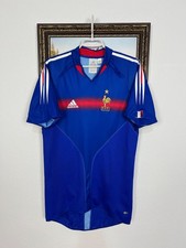 Camiseta de fútbol local de Francia 2004 Camiseta de fútbol Adidas para hombre Camiseta azul Talla S