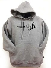 NW MEN'S PRINTED "HIGH" FUNNY MMA HIPSTER PULLOVER FLEECE HOODIE JACKET S 5XL