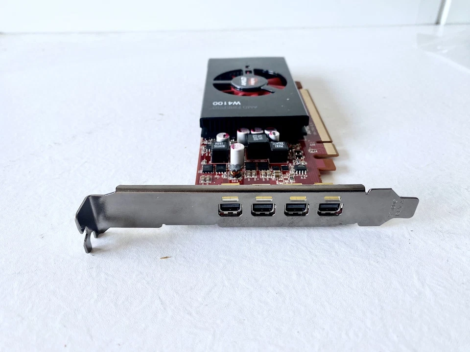 Lot of 10 Dell AMD FirePro W4100 2GB GDDR5 4x Mini-DisplayPort PCIe Video Card - Image 2 of 4