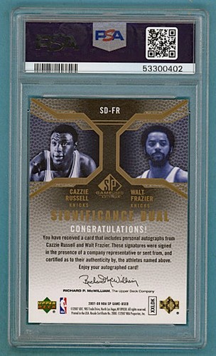 2007 SP Game Used Cazzie Russell/Walt Frazier Dual Auto Issue /25 #SD-FR PSA 8! - Picture 2 of 2
