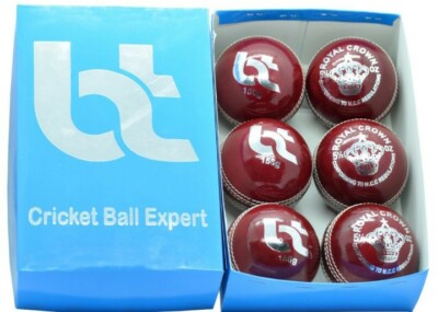Ancienne Boule De Cricket Vintage – 160g – Cuir Rouge Cousu Main – Fabriquée Au Royaume-Uni