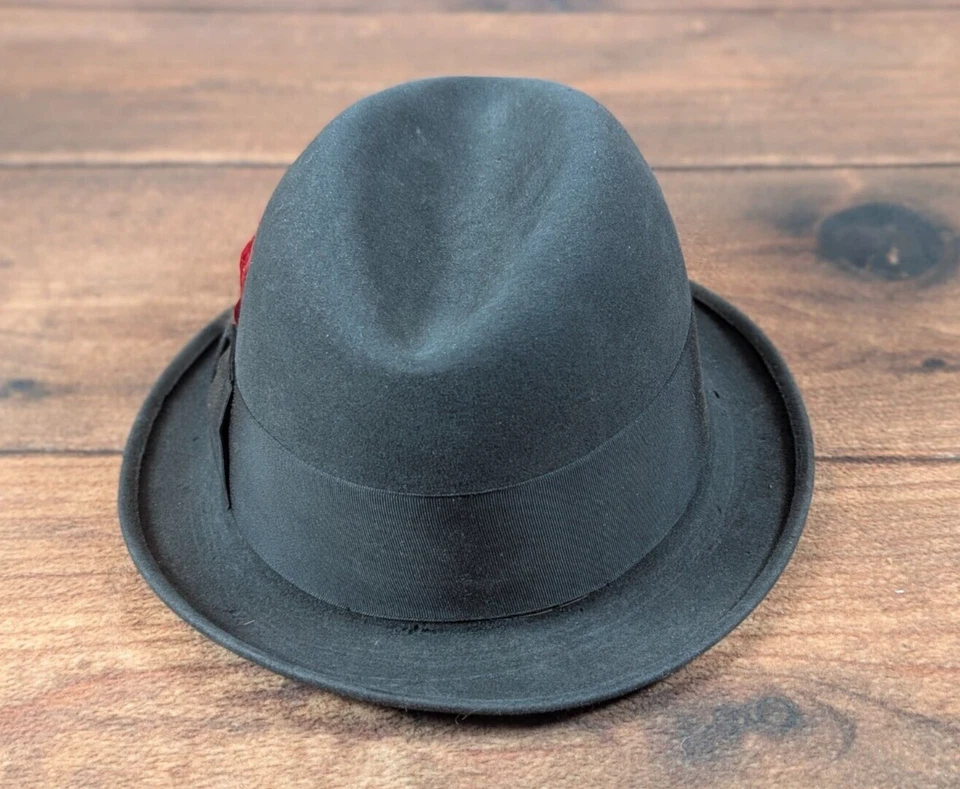 Royal BILTMORE Classic Fedora_ Size 7,  _ Gray Felt Some Damage Please see photo - Image 4 of 4