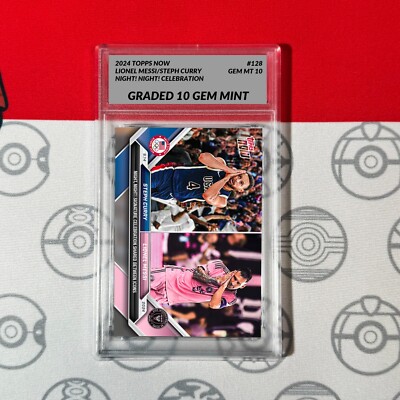 GRADED 10 Lionel Messi/Steph Curry 2024 MLS NBA TOPPS NOW Card 