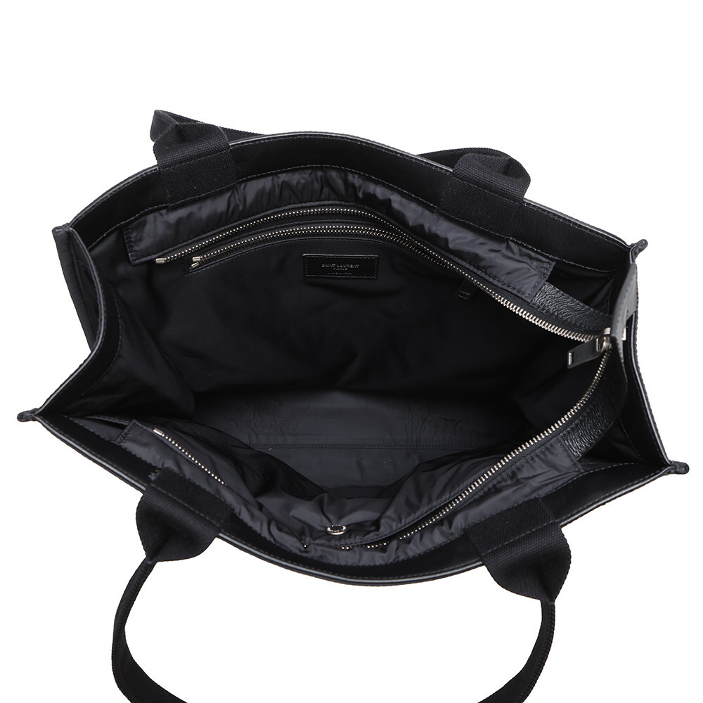 SAINT LAURENT PARIS Borsa da città in nylon pelle nera 729297