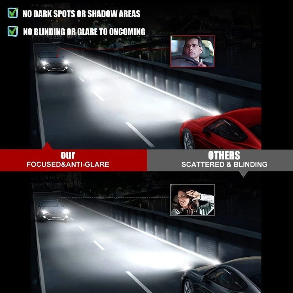 Para Cadillac CTS 2008-2014 Blanco 4PCS H11 LED Faros Bombillas de haz alto y bajo Foto 2 de 4