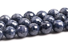 7MM Natural Deep Blue Sapphire Beads Grade AA Micro Faceted Round Loose Beads