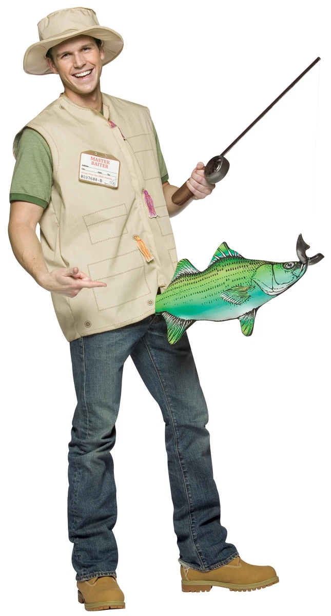 Catch Of The Day Fishing Adult Costume Fisherman Halloween Rasta Imposta