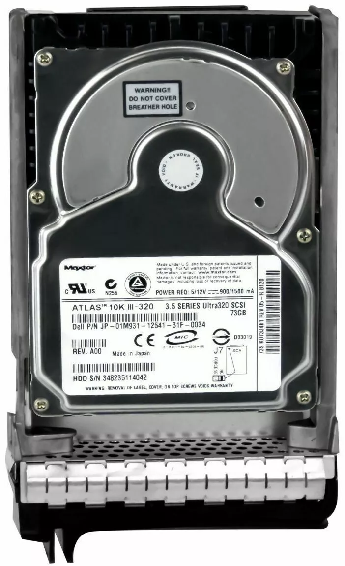 Hard Dell 3 4/12ft931 73GB 10000U/Min 8MB SCSI U320 KU73J461 3.5 