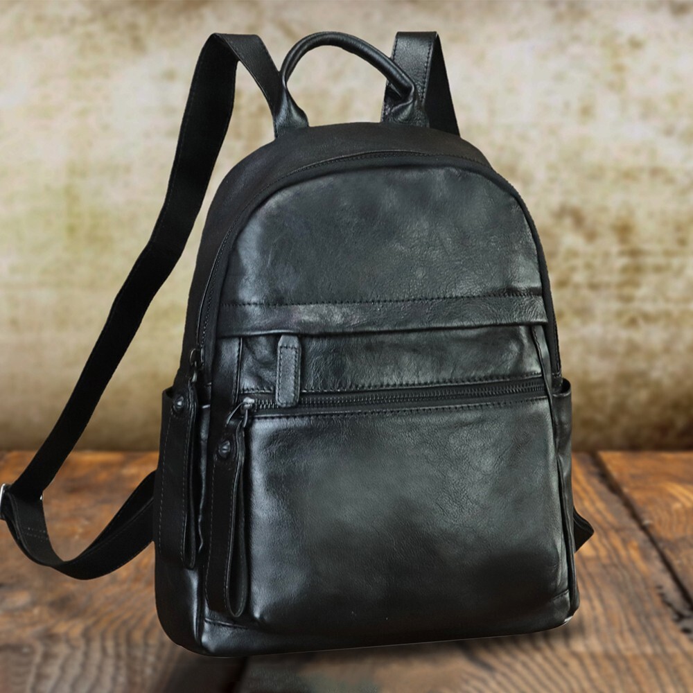 Genuine Leather Backpack Purses for Women Vintage Rucksack Knapsack Bag Daypack