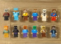 Set of 12 Minecraft Figures- Minecraft Overworld Action Figure Set