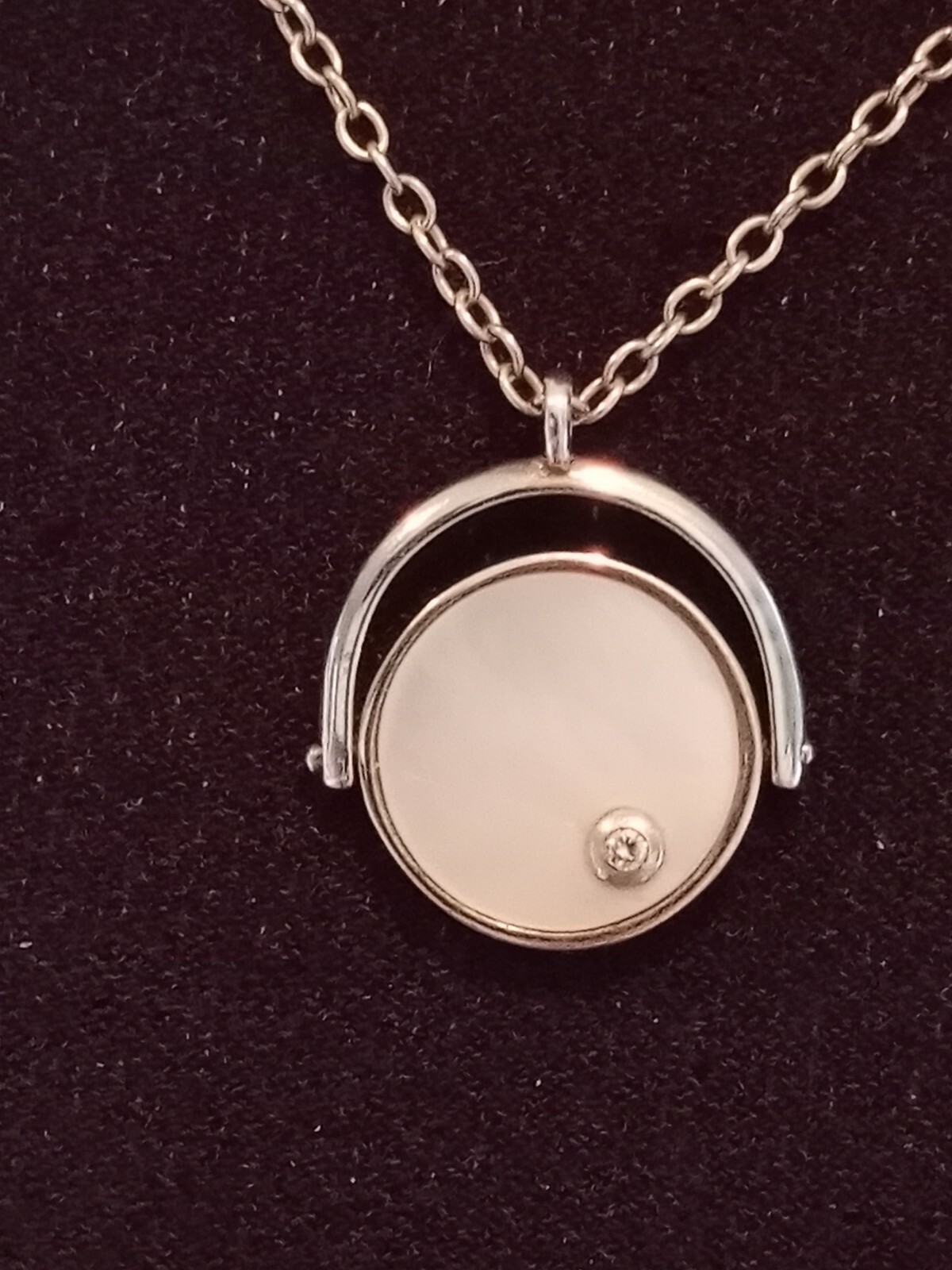 Silpada~ Rare Sterling Silver 925~ Flip A Coin~MOP  Pendant NECKLACE image 4