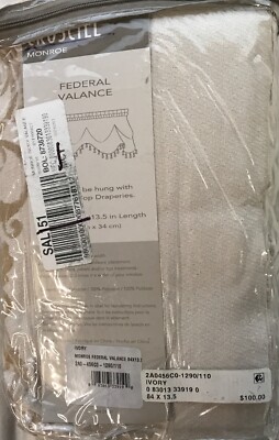 Valance Croscill Monroe Federal Ivoire 84 X 13.5 - Neuf, Emballage Déchiré