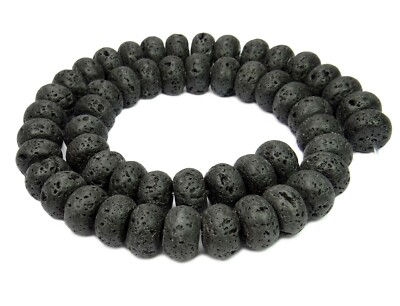   Lava Rondelle in 3 Größen: 6x4 mm, 8x5 mm & 12x8 mm Perlen Strang für Kette 