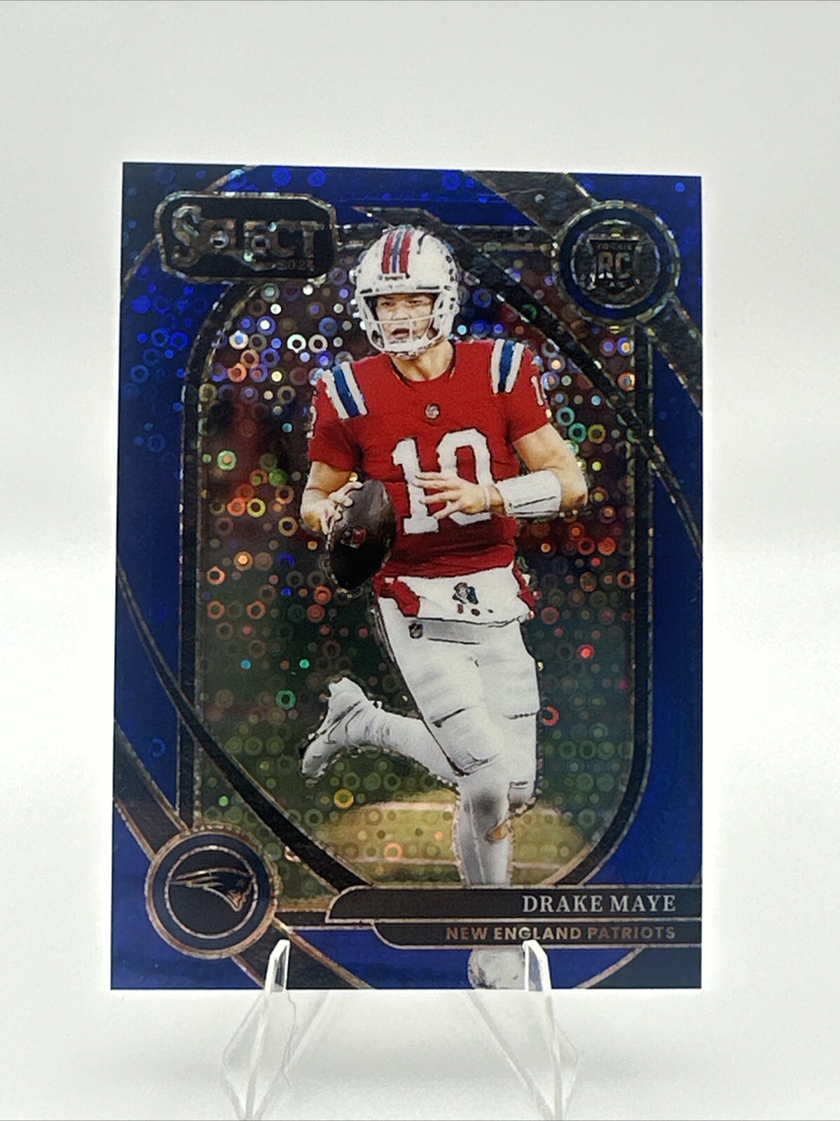 Drake Maye 2024 Select SP RC Blue Disco Club Level /25 Patriots