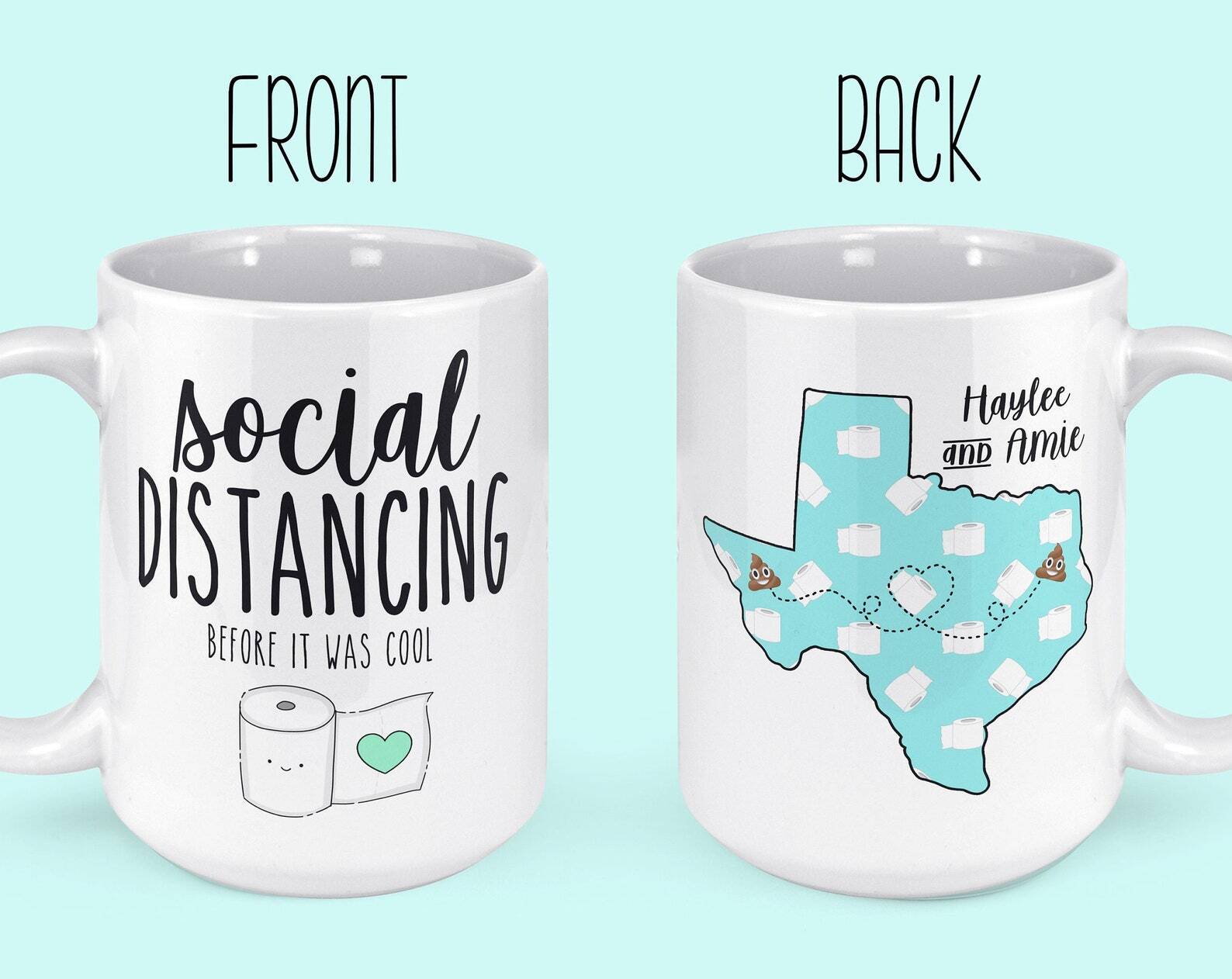 Social Distancing Cup For Friend  Quarantine Mug Long Distance Friendship