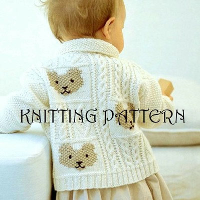 teddy bear cardigan KNITTING PATTERN 