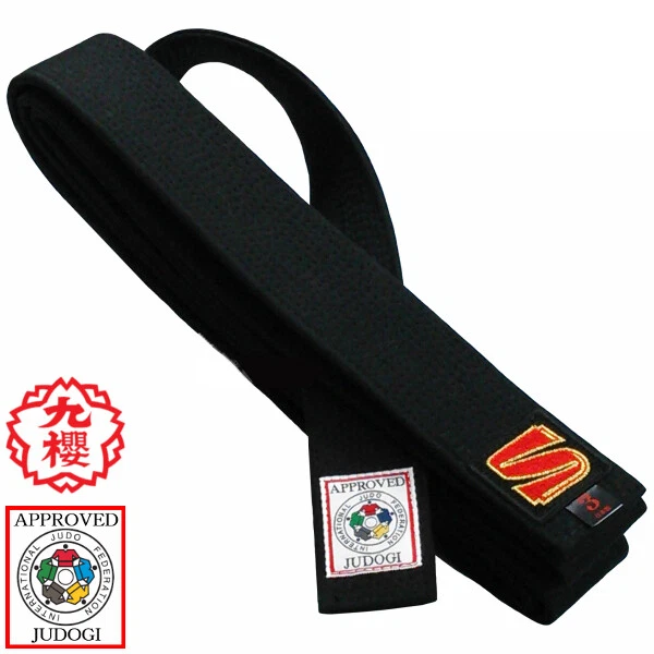 KUSAKURA JAPAN Judo Black Kuro Obi Belt IJF Official JOVB judogi 13 sewing Model