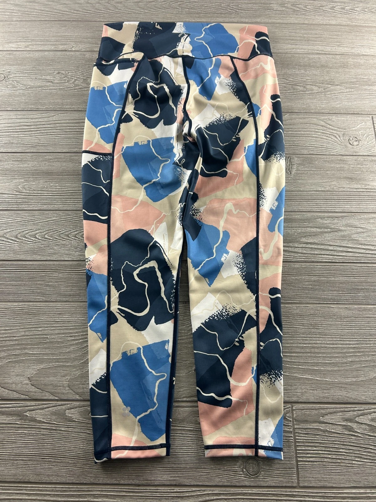sweaty-betty super sculpt watercolor yoga waistband 7/8 length leggings