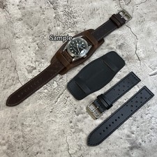Military Pilot Bund Style Cow Leather Watch Strap Band Size 20/22mm 169H