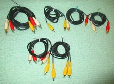 Lot of Used Cable Audio Video Composite Male to Male DVD Cable.