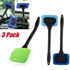 3X Window Windshield Cleaning Tool Wand Microfiber Car Wiper Cleaner Glass Brush
