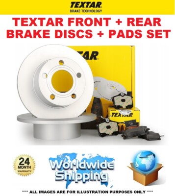 TEXTAR FRONT + REAR BRAKE DISCS + BRAKE PADS SET for MAZDA BIANTE 2.3 2008-on