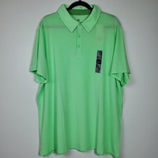 All In Motion Mens Jersey Golf Polo Shirt Large Jade Green Stripe Size XXL