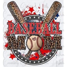 Sublimation Transfer Baseball Mom Ready To Press Heat Transfer