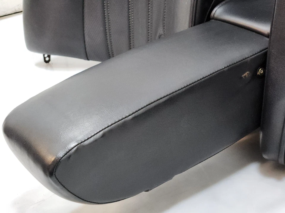 ✅ 85-88 OEM BMW E28 528e 535 Asiento Trasero Segunda Fila Cojín Superior Vinilo Negro * Foto 3 de 4