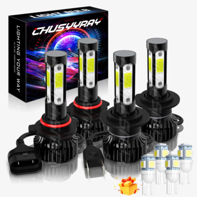 For Hyundai Tucson 2019-2020 4x 6000K LED Headlight Hi/Low Beam Bulbs Kit White
