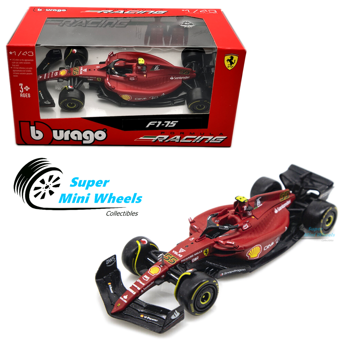 Ferrari F1 Racing 1/43 7台　箱入ヒストリー付き Bburago 1:43 Ferrari Racing F1-75 2022 #16 & #55 Formula Racing | eBay