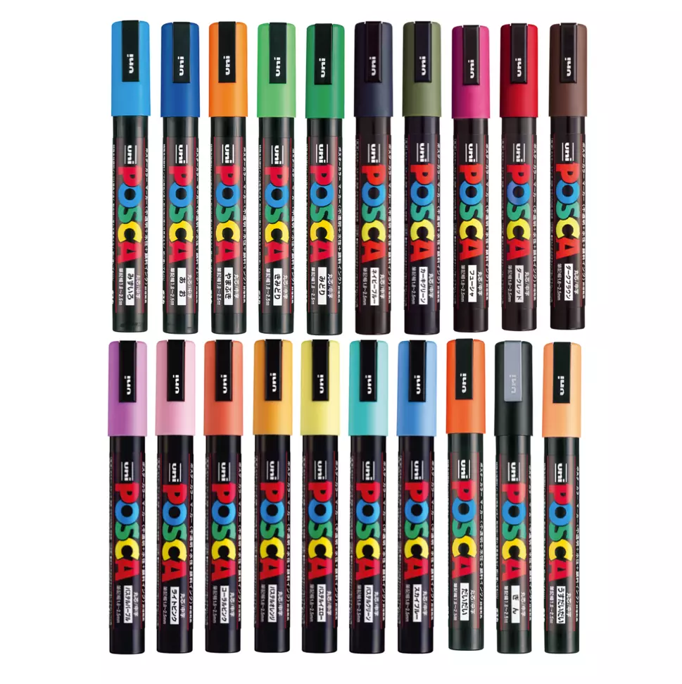 Posca Paint Pens Markers Medium Point Set PC-5M, 20 Colors, US Seller