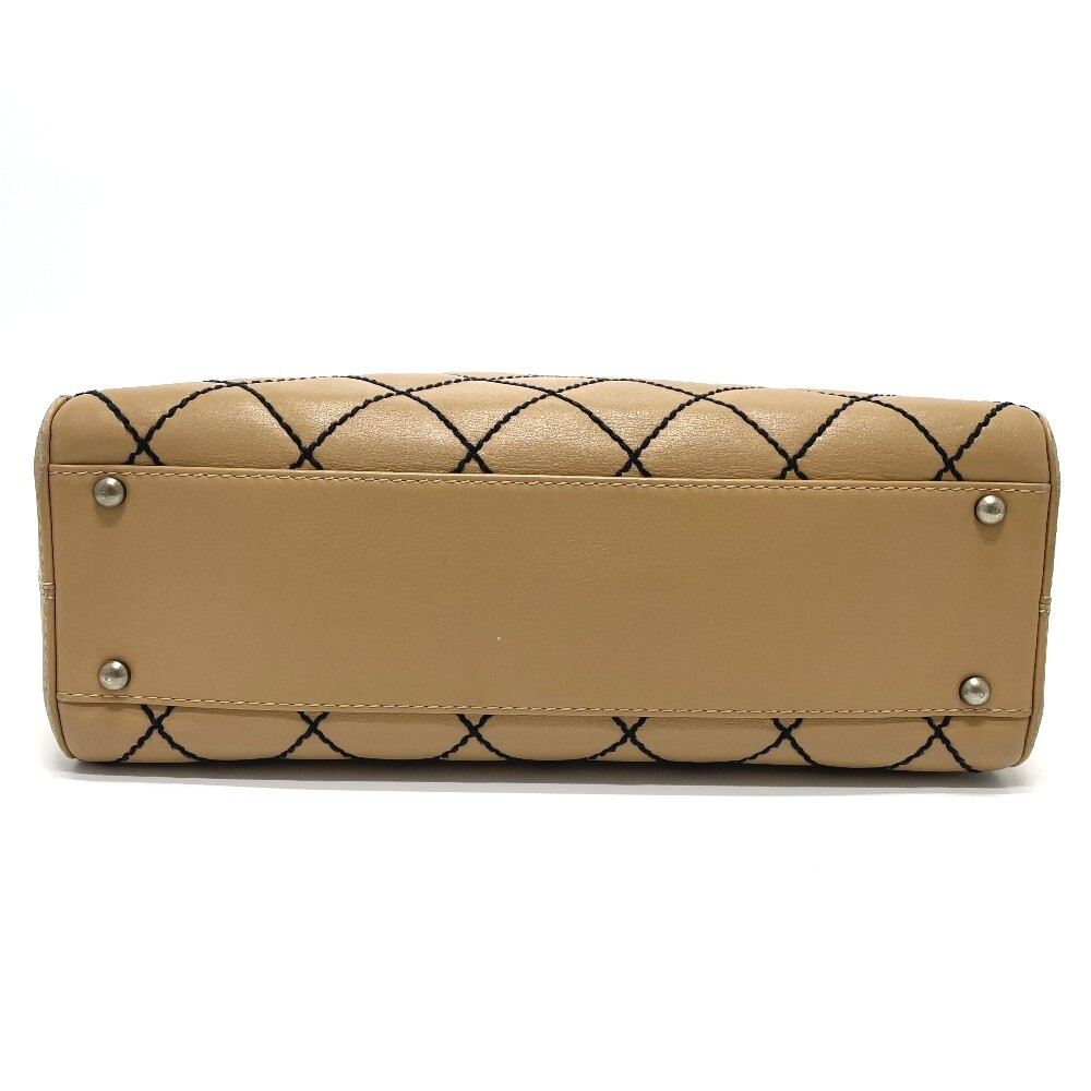 CHANEL CC Wild stitch Vintage Tote Bag Hand Bag Lambskin