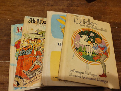 Lot of 4 Vintage Children's Books Elidor, McBroom's Zoo, Big Clean Up